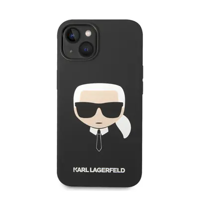 Karl Lagerfeld Head Liquid szilikon hátlap tok Apple iPhone 14, fekete