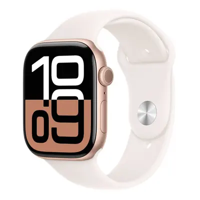 Apple Watch S10 GPS rozéarany alumíniumtok, lágy rózsaszín sportszíjjal, 46mm, M/L