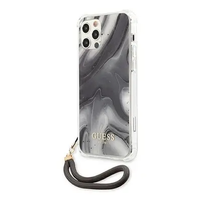 Guess TPU Marble Apple iPhone 12/12 Pro hátlap tok, szürke