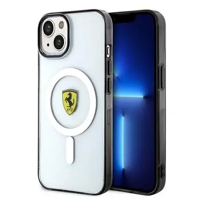 Ferrari Outline iPhone 14 / 15 / 13 MagSafe kompatibilis kemény hátlap tok, átlátszó FEHMP14SURK