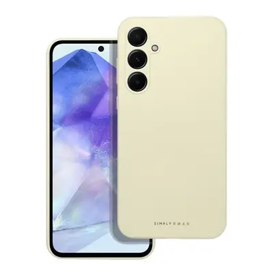 Roar Samsung Galaxy A55 5G prémium szilikon tok velúr béléssel, világossárga