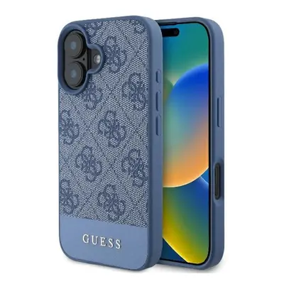 Guess 4G Bottom Stripe iPhone 16 kemény hátlap tok, kék GUHCP16SG4GLBL