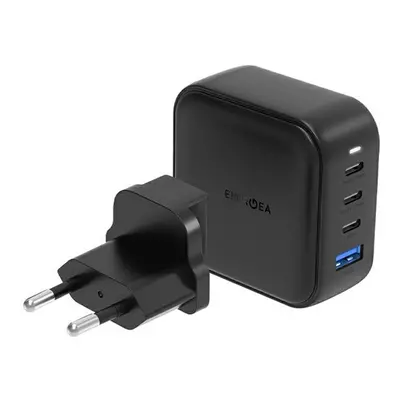 Energea Travelite GAN100 1xUSB / 3xType-C utazó gyorstöltő adapter, (PD-PPS-QC 3.0) 100W, fekete