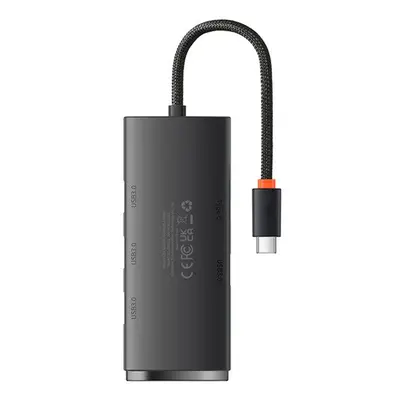 Baseus Lite Hub 4in1 Type-C, 4x USB 3.0+Type-C, 25cm , fekete