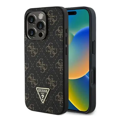 Guess New 4G Triangle iPhone 16 Pro kemény hátlap tok, fekete GUHCP16LPG4GPK