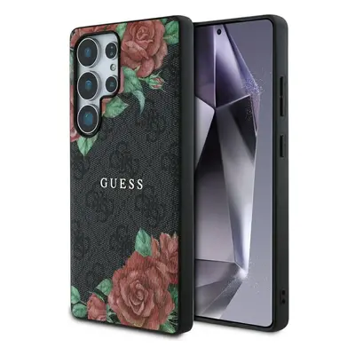 Guess Leather 4G Flowers Print Metal Classic Logo MagSafe Samsung Galaxy S25 Ultra kemény hátlap