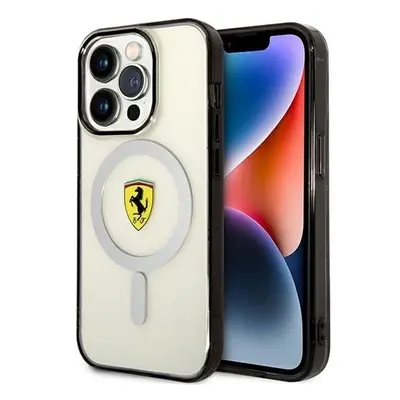 Ferrari Outline iPhone 14 Pro MagSafe kompatibilis kemény hátlap tok, átlátszó FEHMP14LURKT