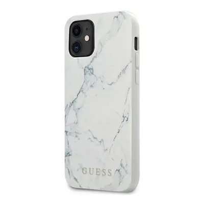 Guess PC/TPU Marble Apple iPhone 12 mini hátlap tok, fehér