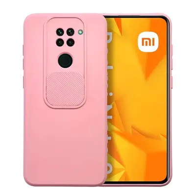 Slide Xiaomi Redmi Note 9, kameravédős szilikon tok, rózsaszín