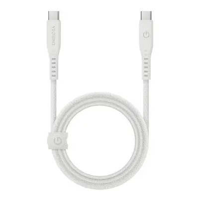 Energea kabel Flow Type-C / Type-C szövet gyorstöltő- és adatkábel, 1.5m, 240W, 5A, fehér