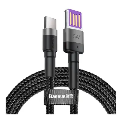 Baseus Cafule USB-USB-C kábel Huawei SuperCharge, QC 3.0, 5A, 1m, fekete/szürke