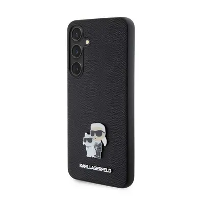 Karl Lagerfeld Saffiano Karl & Choupette Metal Pin Samsung Galaxy S24+ tok, fekete