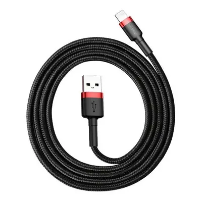 Baseus iPhone USB / Lightning adat/töltőkábel, 2,4A, 1m, Piros/Fekete