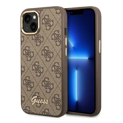 Guess 4G Vintage Gold Apple iPhone 14 Plus hátlap tok, barna