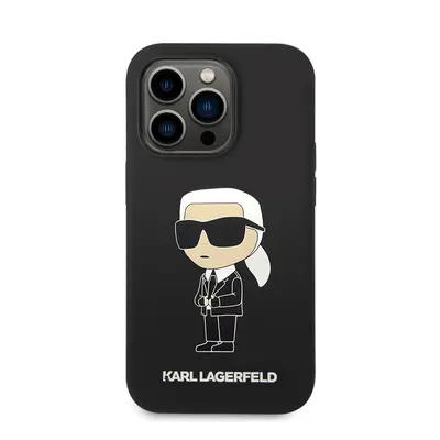 Karl Lagerfeld Liquid Ikonik NFT szilikon hátlap tok Apple iPhone 14 Pro, fekete