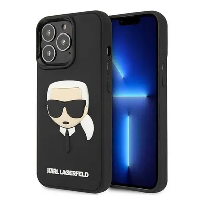 Karl Lagerfeld 3D Rubber Karl&#039;s Head Apple iPhone 14 Pro hátlap tok, fekete