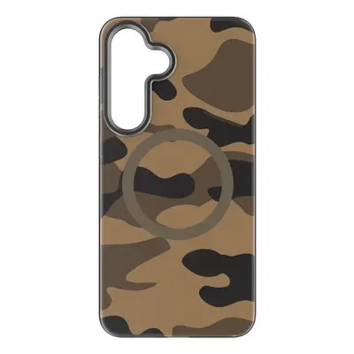 Forcell F-Protect Levels Samsung Galaxy S25 ütésálló MagSafe tok, Camo, barna-szürke