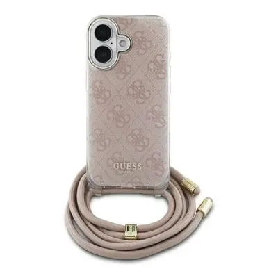 Guess Crossbody Cord 4G Print iPhone 16 hátlap tok, rózsaszín GUHCP16SHC4SEP