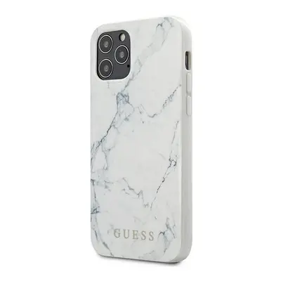 Guess PC/TPU Marble Apple iPhone 12 Pro Max hátlap tok, fehér