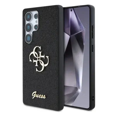 Guess Fixed Glitter Big 4G Metal Logo Samsung Galaxy S25 Ultra kemény hátlap tok, fekete