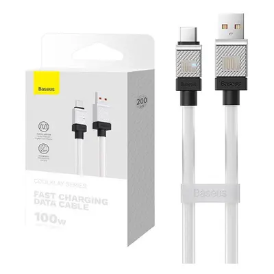 Baseus CoolPlay USB / Type-C töltő- és adatkábel, 100W, 2m, fehér