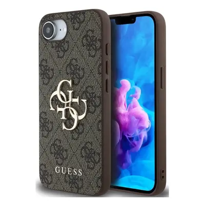 Guess PU 4G Metal Logo Apple iPhone 16e hátlap tok, barna