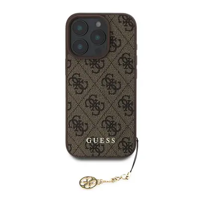 Guess 4G Charm Apple iPhone 16 Pro Tone on Tone hátlap tok, barna