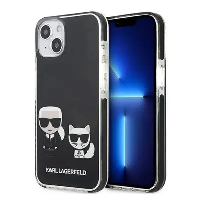 Karl Lagerfeld Karl and Choupette TPE hátlap tok Apple iPhone 13 mini, fekete