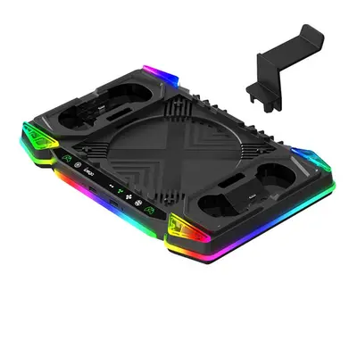 iPega XBX025S multifunkcionális RGB töltőállomás hűtéssel, Xbox Series X készülékhez, fekete