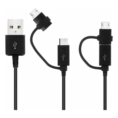 Samsung EP-DG950DBE USB / Type-C / microUSB töltő- és adatkábel, fekete, ECO csomagolásban