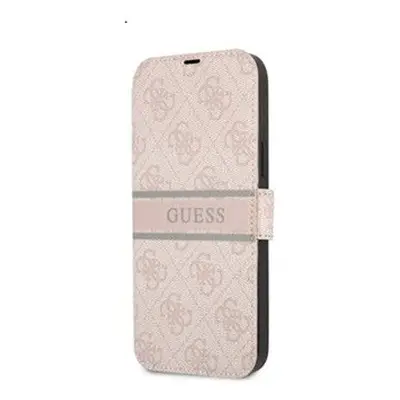 Guess PU 4G Printed Stripe Apple iPhone 13 mini flip tok, rózsaszín