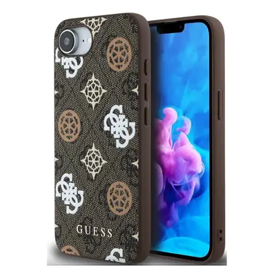 Guess PU 4G Peony Logo Apple iPhone 16e MagSafe hátlap tok, barna