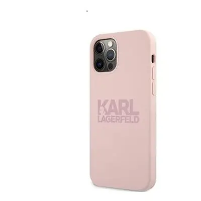 Karl Lagerfeld Stack Pink Logo szilikon tok Apple iPhone 12 Pro Max, rózsaszín