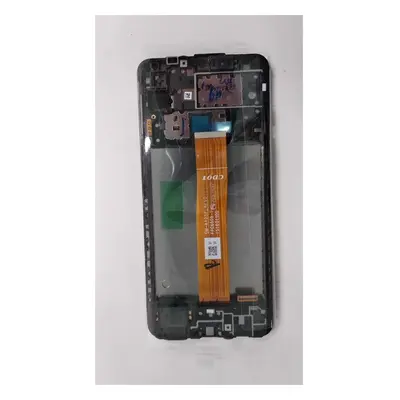 Samsung Galaxy A12 Nacho (A127) kompatibilis LCD modul kerettel, OEM jellegű, fekete