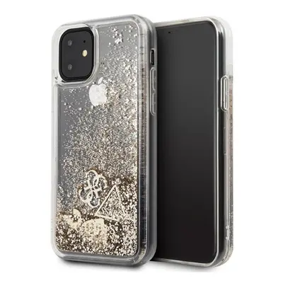 Guess Glitter Hearts Apple iPhone 11 szilikon hátlap tok, arany