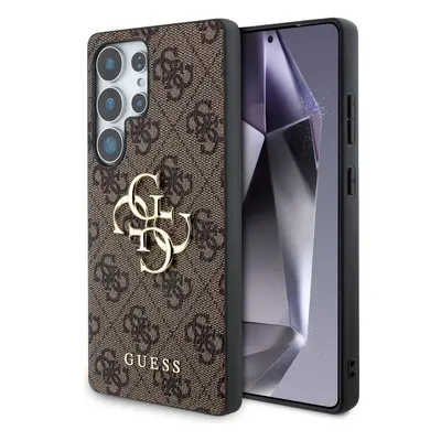 Guess Big 4G Logo Classic Logo Samsung Galaxy S25 Ultra kemény hátlap tok, barna