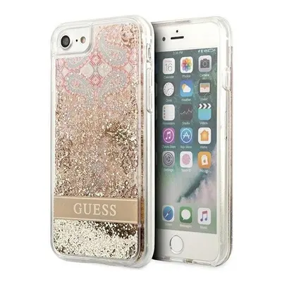 Guess Liquid Glitter Paisley Apple iPhone SE 2022/2020/8/7 hátlap tok, arany