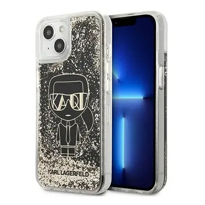 Karl Lagerfeld Liquid Glitter Gatsby hátlap tok Apple iPhone 13, fekete