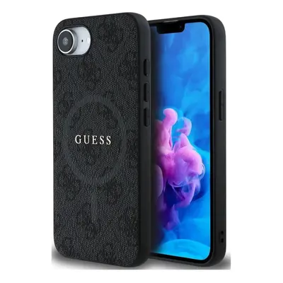 Guess PU Leather 4G Colored Ring Apple iPhone 16e MagSafe tok, fekete