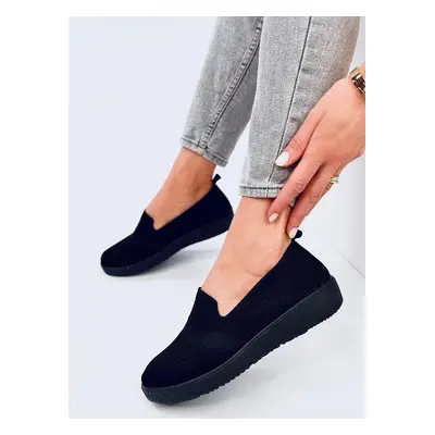 Emelt slip-on tornacipő - fekete színű