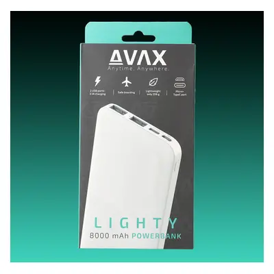 AVAX PB103W LIGHTY 8.000mAh USB-C powerbank, fehér