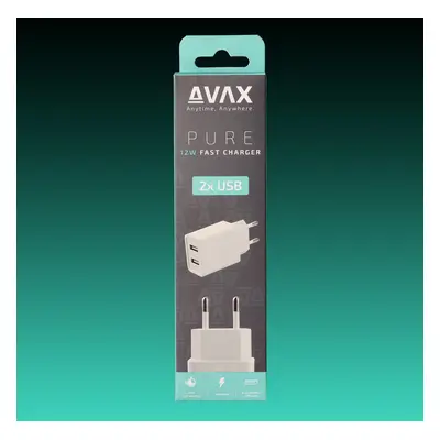 AVAX CH301 PURE 12W Hálózati töltő adapter 2x USB A