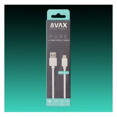 AVAX CB103W PURE USB A - USB-C kábel 2.1A, 1m fehér