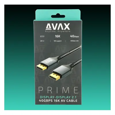 AVAX AV901 PRIME DisplayPort - DisplayPort 2.1 AV kábel 40Gbps 16K/60Hz, 2 méter