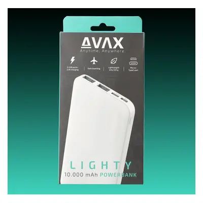 AVAX PB104W LIGHTY 10.000mAh USB-C powerbank, fehér