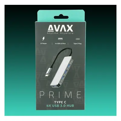 AVAX HB901 PRIME USB-C - 4x 3.0 USB HUB elosztó + CF töltés