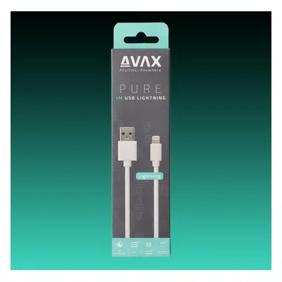 AVAX CB104W PURE USB A - Lightning kábel 2.1A, 1m fehér