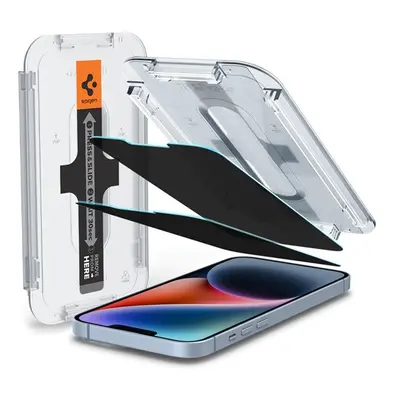 Spigen "Glas.tR SLIM EZ Fit" Apple iPhone 14 / 13 / 13 Pro Privacy tempered kijelzővédő fólia fe