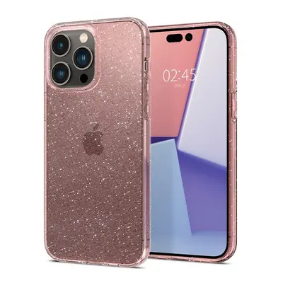 Spigen Liquid Crystal Glitter Apple iPhone 14 Pro tok, Glitter Rose Quartz, átlátszó