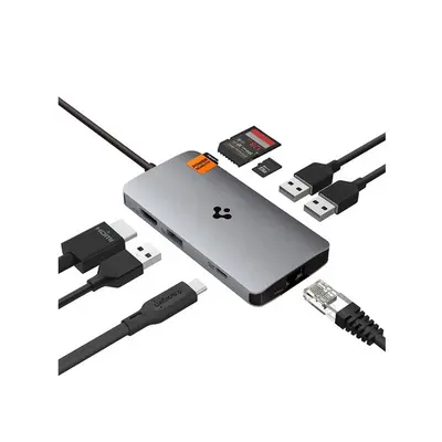 Spigen Multi Hub, szürke (8 Port) PD2303